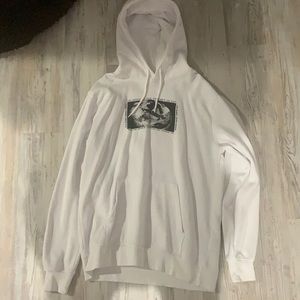 White Skateboard Graphic Hoodie (L)
